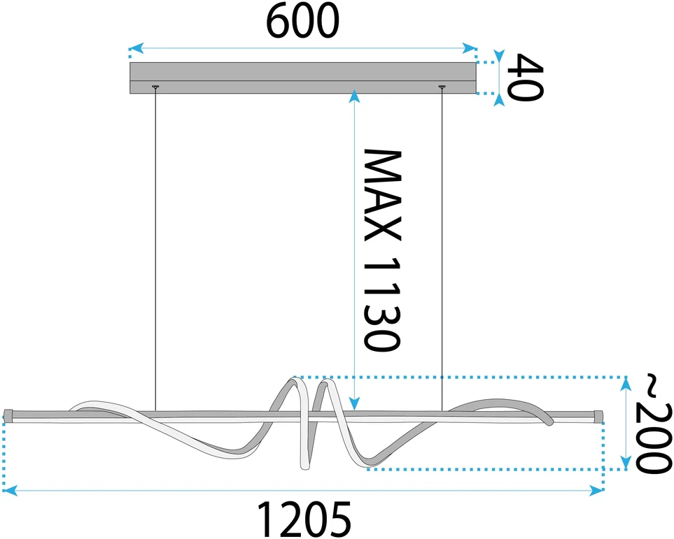 Lubinis šviestuvas Toolight Šviestuvas Led Lhj024-cp 120 Cm Gold