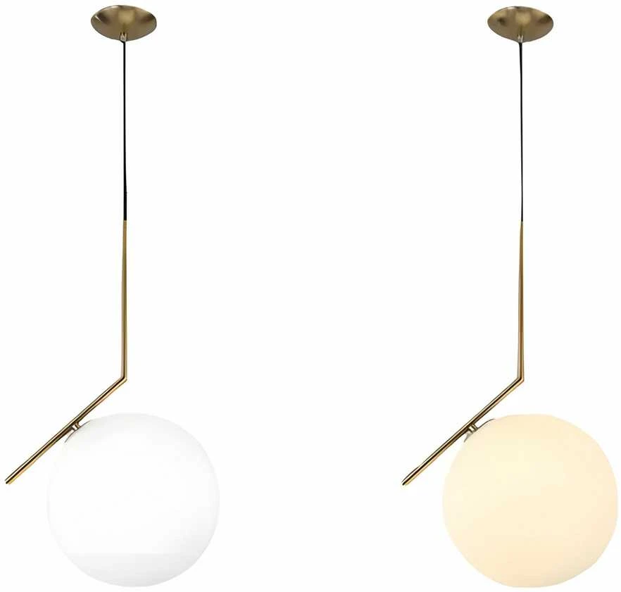 Lubinis šviestuvas Toolight Šviestuvas lubinis stiklo rutulys Baltas/Gold G106-1W Gold Baltas