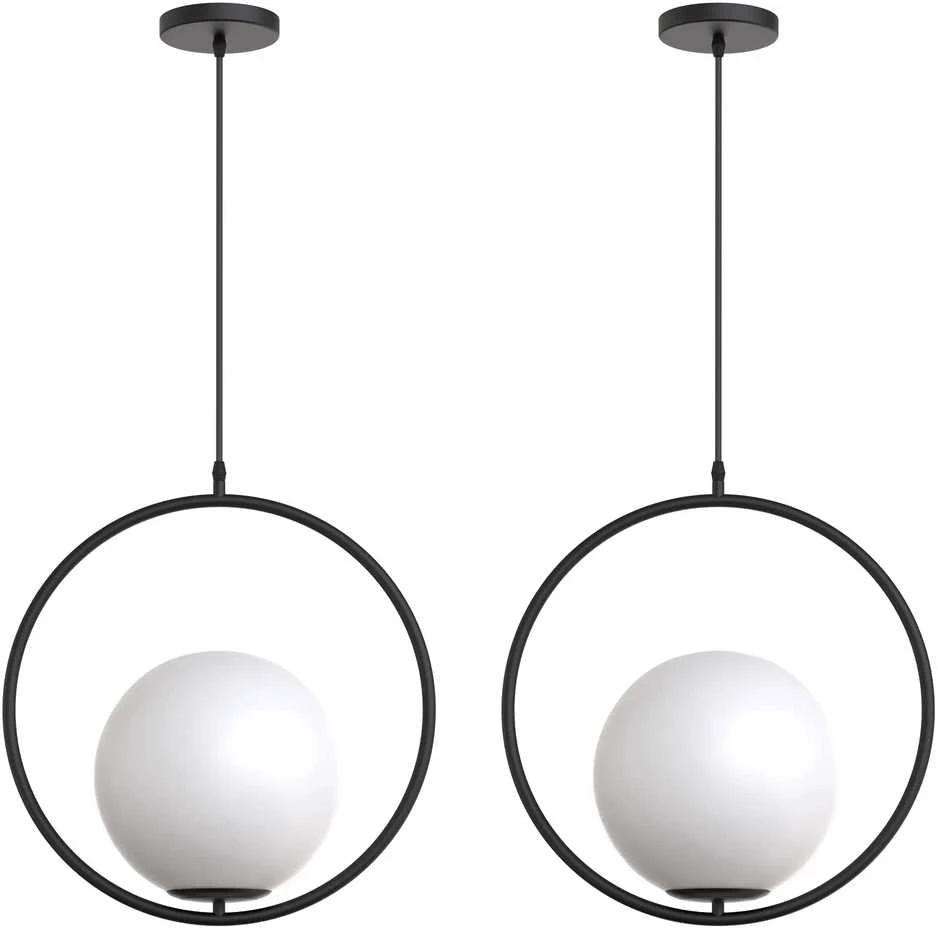 Lubinis šviestuvas Toolight Šviestuvas lubinis stiklo rutulys G110-1W Juodas Baltas