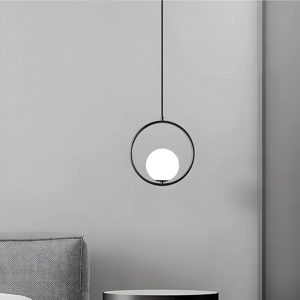 Lubinis šviestuvas Toolight Šviestuvas lubinis stiklo rutulys G110-1W Juodas Baltas