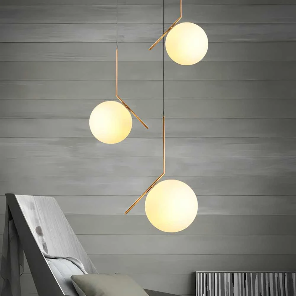 Lubinis šviestuvas Toolight Šviestuvas lubinis stiklo rutulys Baltas/Gold G106-1W Gold Baltas