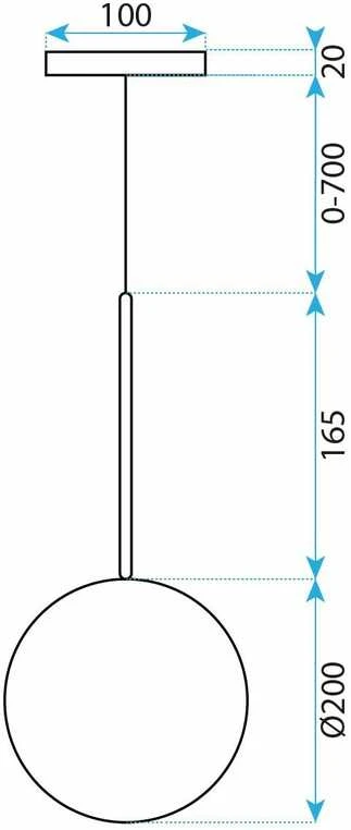 Lubinis šviestuvas Toolight Šviestuvas lubinis stiklo rutuliai 20cm APP1684-1CP