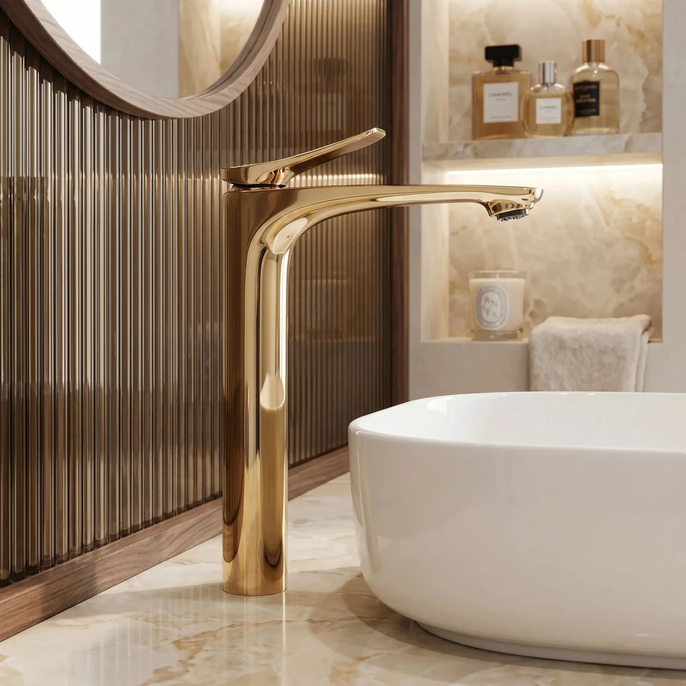 Maišytuvas praustuvui PREMIUM Rea Vision Gold High