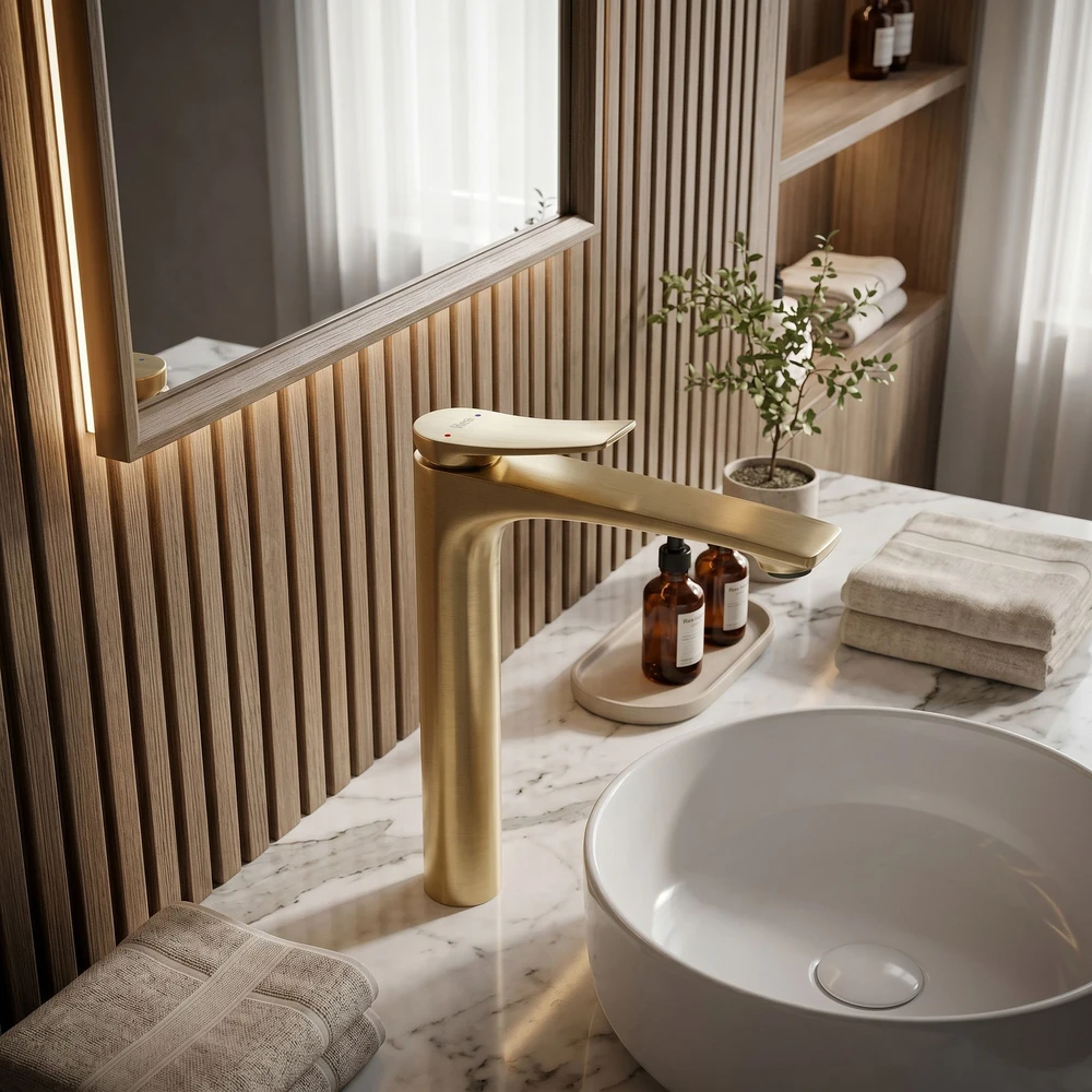 Maišytuvas praustuvui PREMIUM Rea Vision Gold High