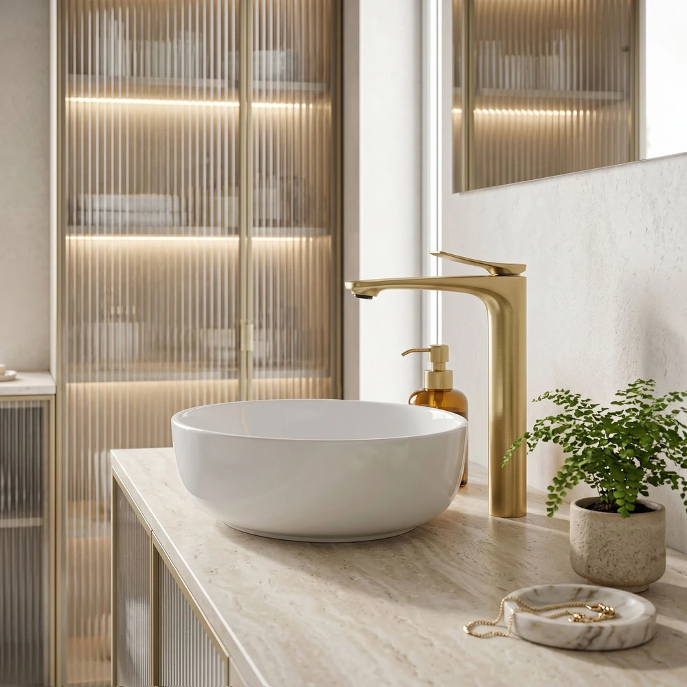 Maišytuvas praustuvui PREMIUM Rea Vision Gold High