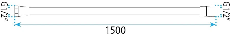Nesisukanti dušo žarna Rea Chrome 150 cm