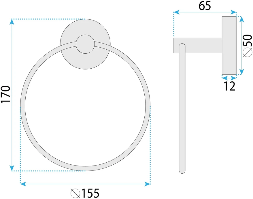 rea Pakabas vonios kambario Ring 6610 Modern Copper