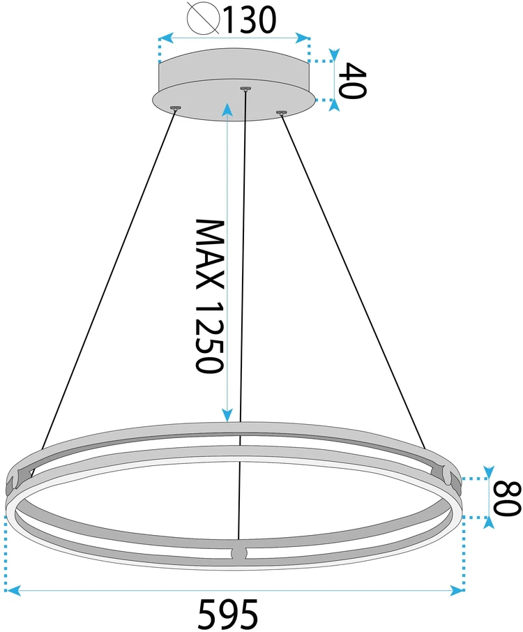 Pakabinamas šviestuvas Toolight Lampa wisząca LHJ015-CP 60 CM GOLD