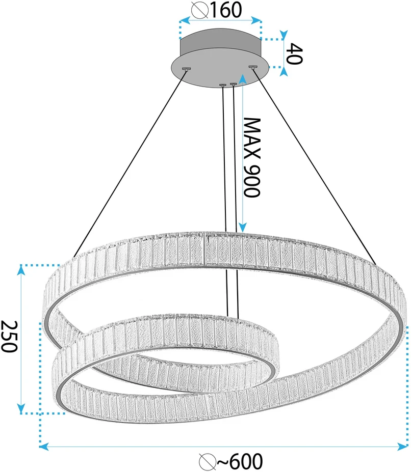 Pakabinamas šviestuvas Toolight LED šviestuvas APP1767-CP GOLD