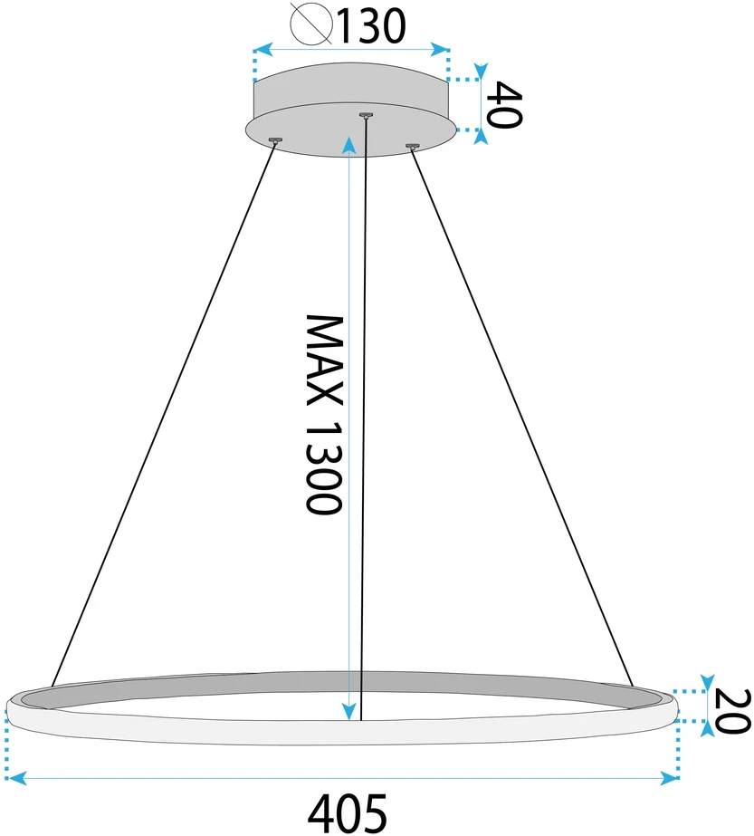 Pakabinamas šviestuvas Toolight Pakabinama lempa LHJ001-CP 40 cm GOLD