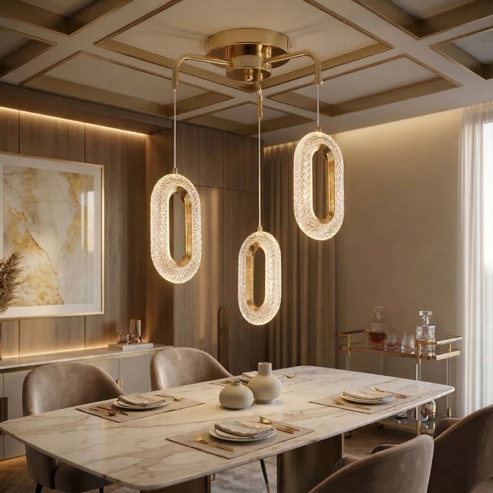 Pakabinamas šviestuvas Toolight PAKABINAMAS LUBINIS LED ŠVIESTUVAS G173-3CP GOLD