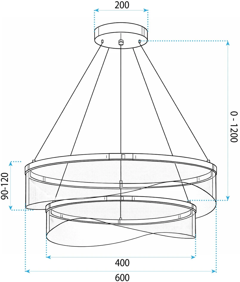 Pakabinamas šviestuvas Toolight PAKABINAMAS LUBŲ ŠVIESTUVAS G146-2CP GOLD
