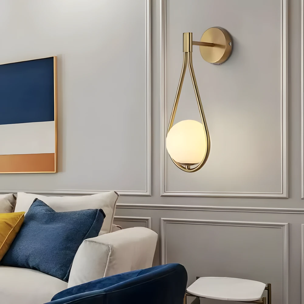Pakabinamas šviestuvas Toolight Sieninė lempa G094-1W GOLD Baltas