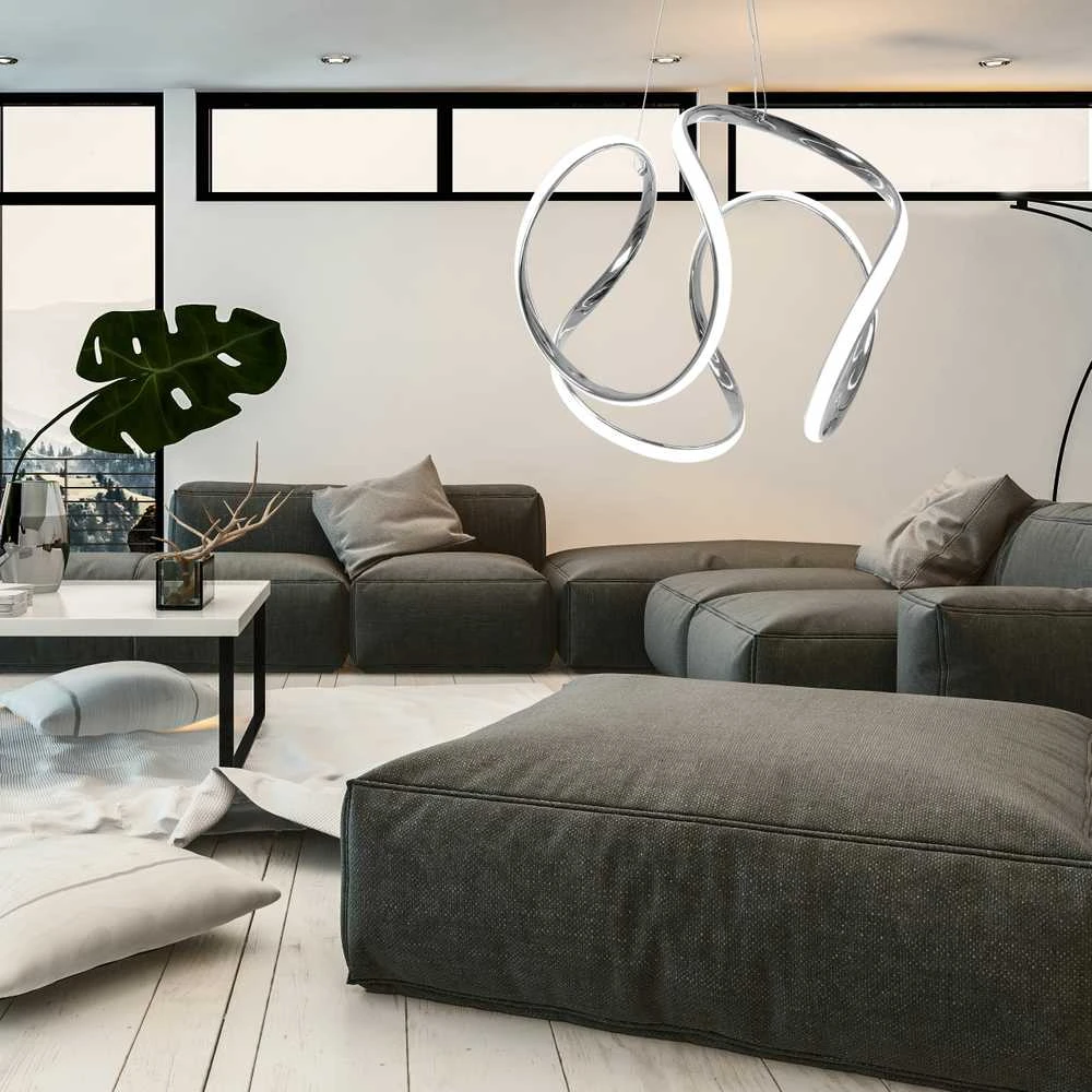 Pakabinamas šviestuvas Toolight Šviestuvas LED + nuotolinio valdymo pultas chrominis APP385-CP