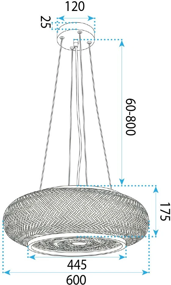 Pakabinamas šviestuvas Toolight Šviestuvas lubinis APP1910-3CP 60 cm