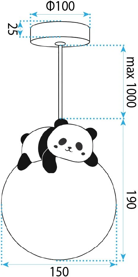 Pakabinamas šviestuvas Toolight Šviestuvas lubinis PANDA G162-1CP