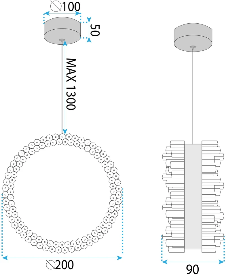 Pakabinamas šviestuvas Toolight šviestuvas LED LHJ098-CP GOLD
