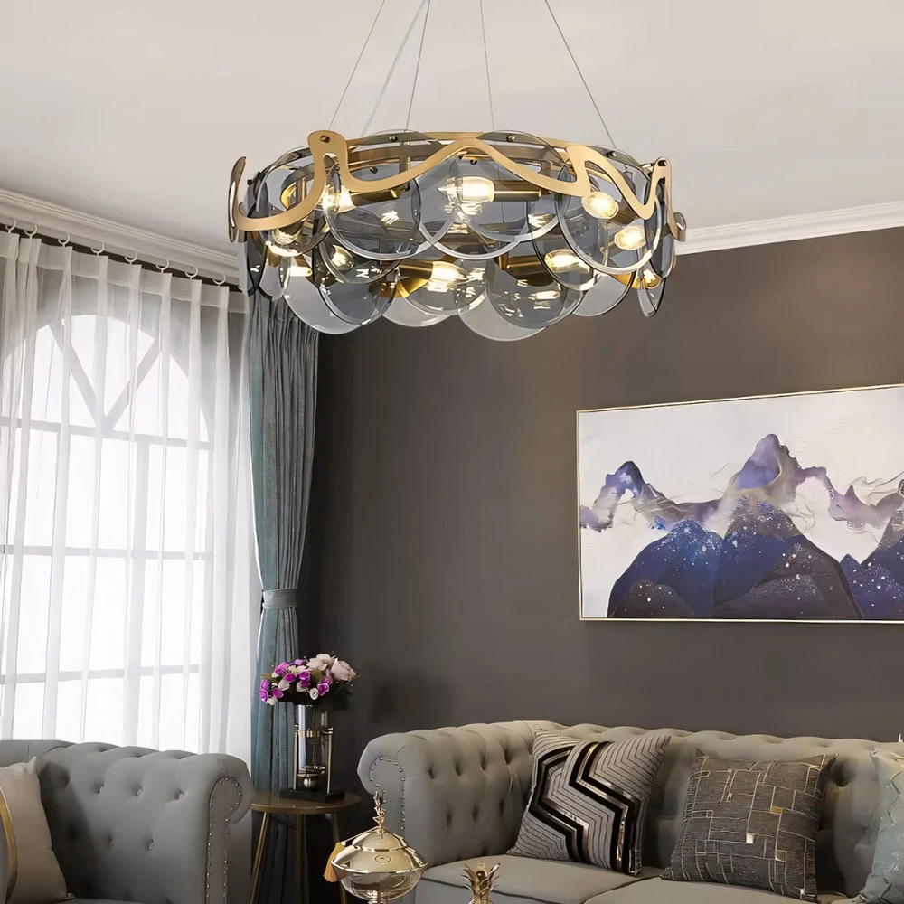 Pakabinamas šviestuvas Toolight Šviestuvas APP1545-8CP Gold / Pilkas