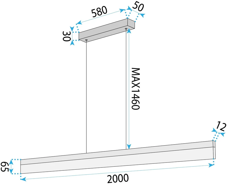 Pakabinamas šviestuvas Toolight Šviestuvas LED APP1697-CP 200 cm Gold