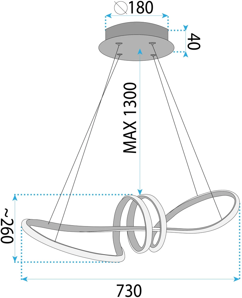 Pakabinamas šviestuvas Toolight šviestuvas LED LHJ036-CP GOLD