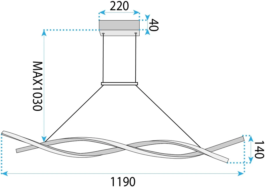 Pakabinamas šviestuvas Toolight šviestuvas LED LHJ020-CP Juodas