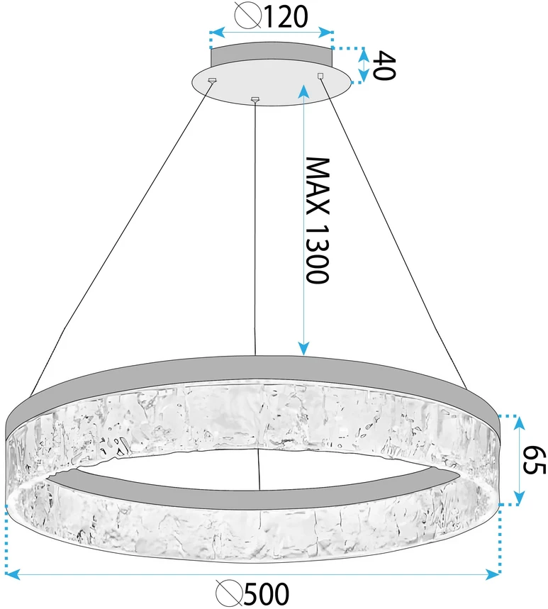 Pakabinamas šviestuvas Toolight šviestuvas LED LHJ046-CP 50 cm GOLD