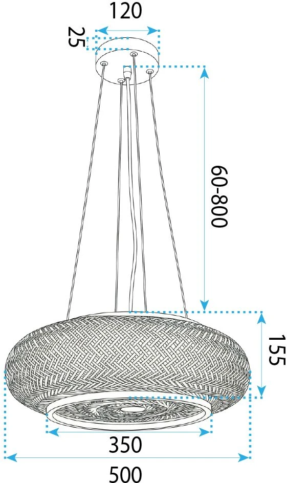 Pakabinamas šviestuvas Toolight Šviestuvas lubinis APP1909-3CP 50 cm