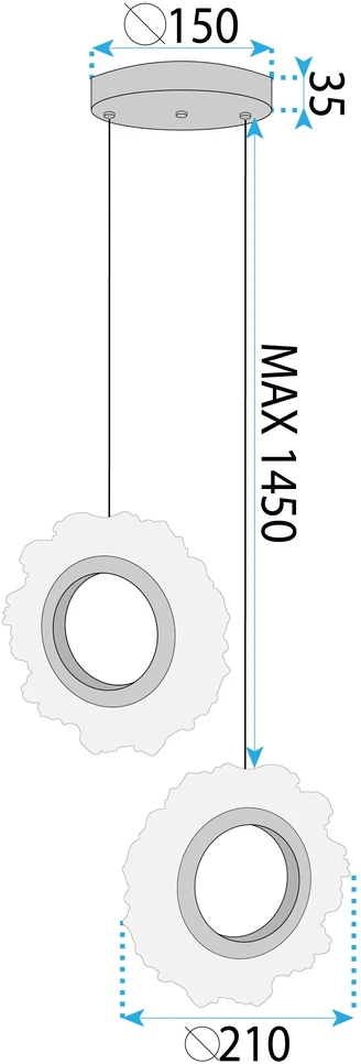 Pakabinamas šviestuvas Toolight šviestuvas LED LHJ103-2CP GOLD