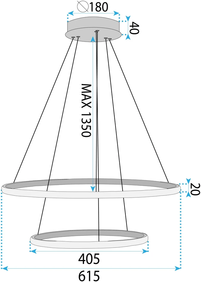 Pakabinamas šviestuvas Toolight šviestuvas LED LHJ007-CP2 GOLD