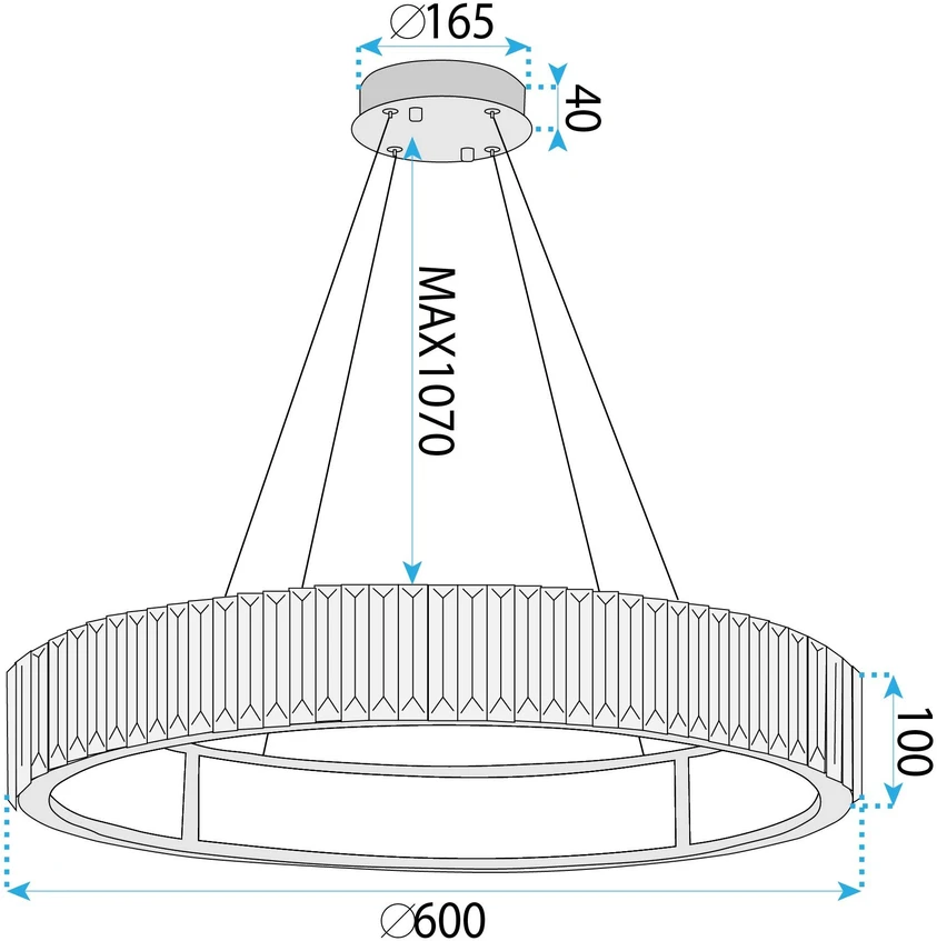 Pakabinamas šviestuvas Toolight Šviestuvas APP1748-CP 60CM