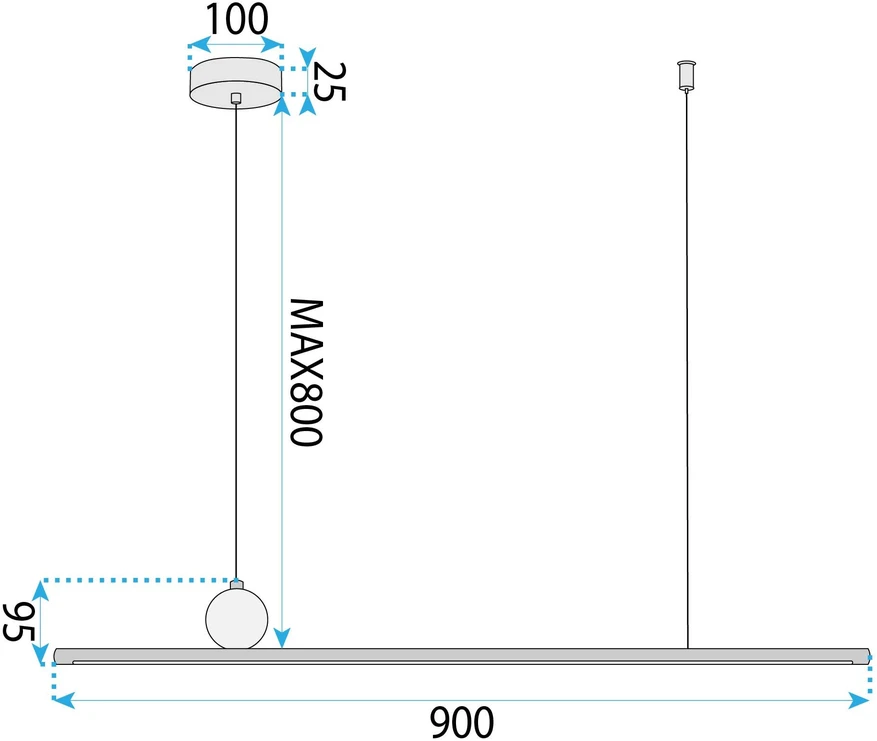 Pakabinamas šviestuvas Toolight Šviestuvas LED APP1694-CP 120 cm Gold