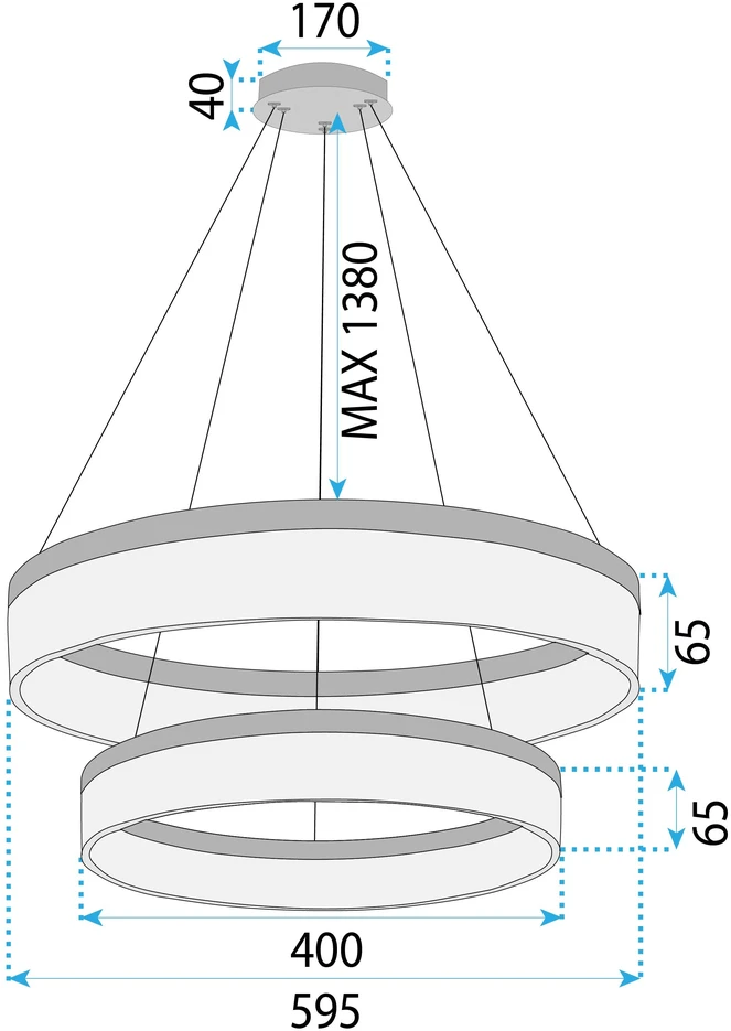 Pakabinamas šviestuvas Toolight šviestuvas LED LHJ049-CP2 GOLD