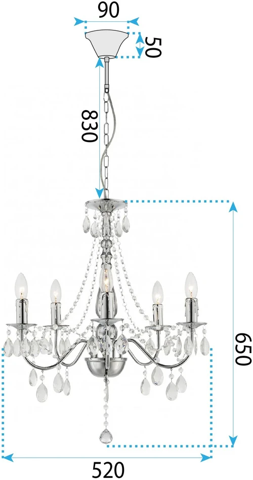 Pakabinamas šviestuvas Toolight Šviestuvas EBT014-5CP CHROME