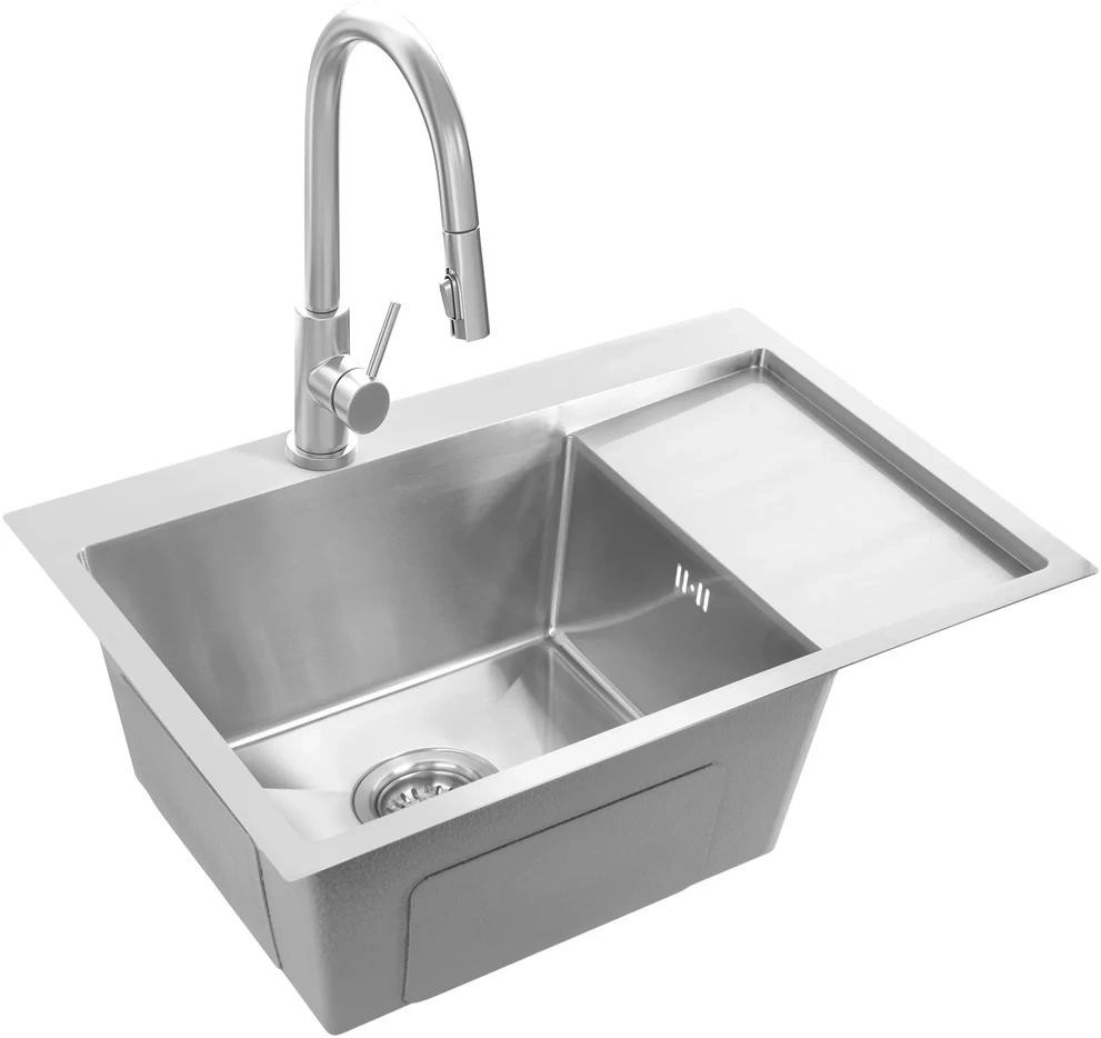 rea Plieninė kriauklė Fin BRUSH NICKEL