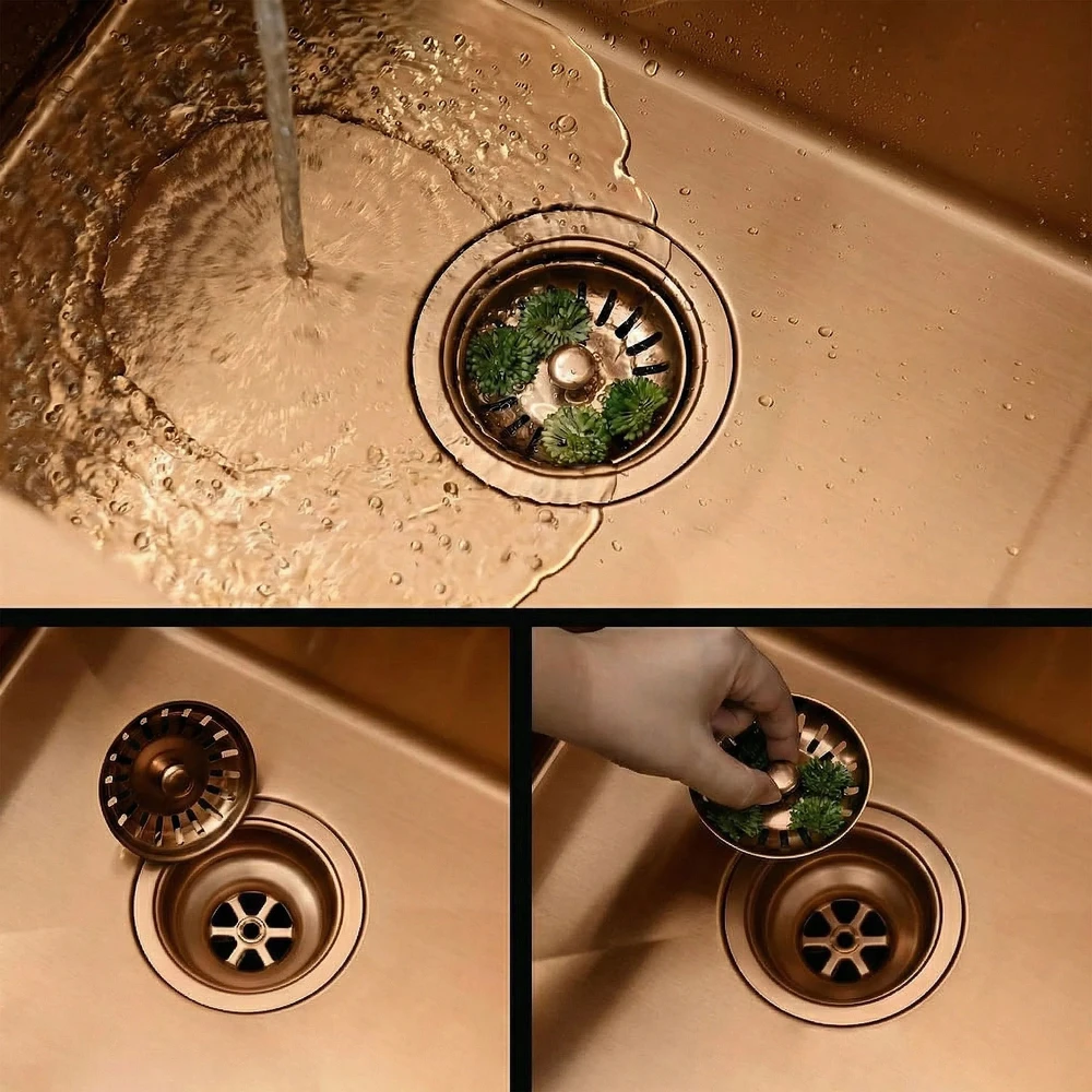 rea Plieninė kriauklė Leo 50 BRUSH COPPER