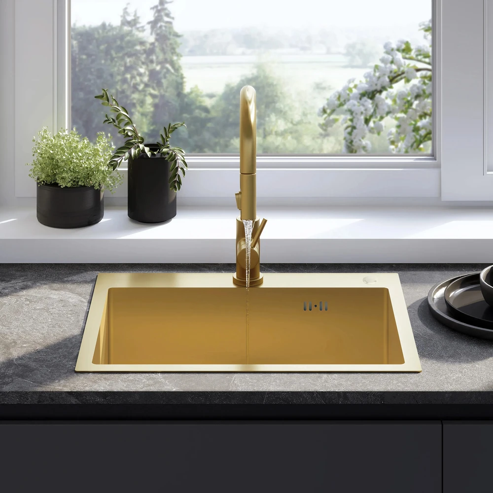 rea Plieninė kriauklė Liam BRUSH GOLD