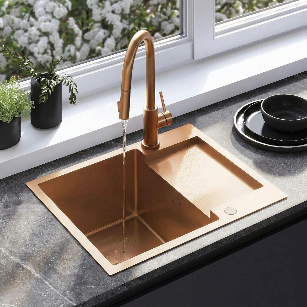 rea Plieninė kriauklė Paul BRUSH COPPER