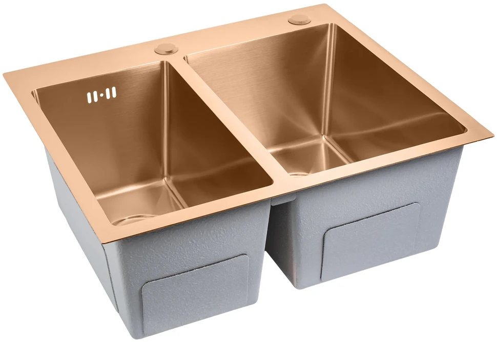 rea Plieninė kriauklė Toby BRUSH COPPER
