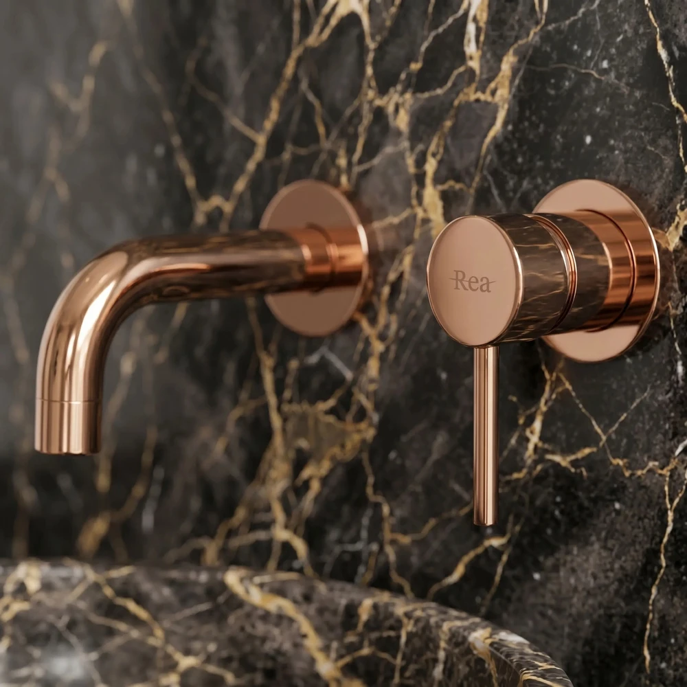 Potinkinis praustuvo maišytuvas Rea Lungo Copper + dėžutė