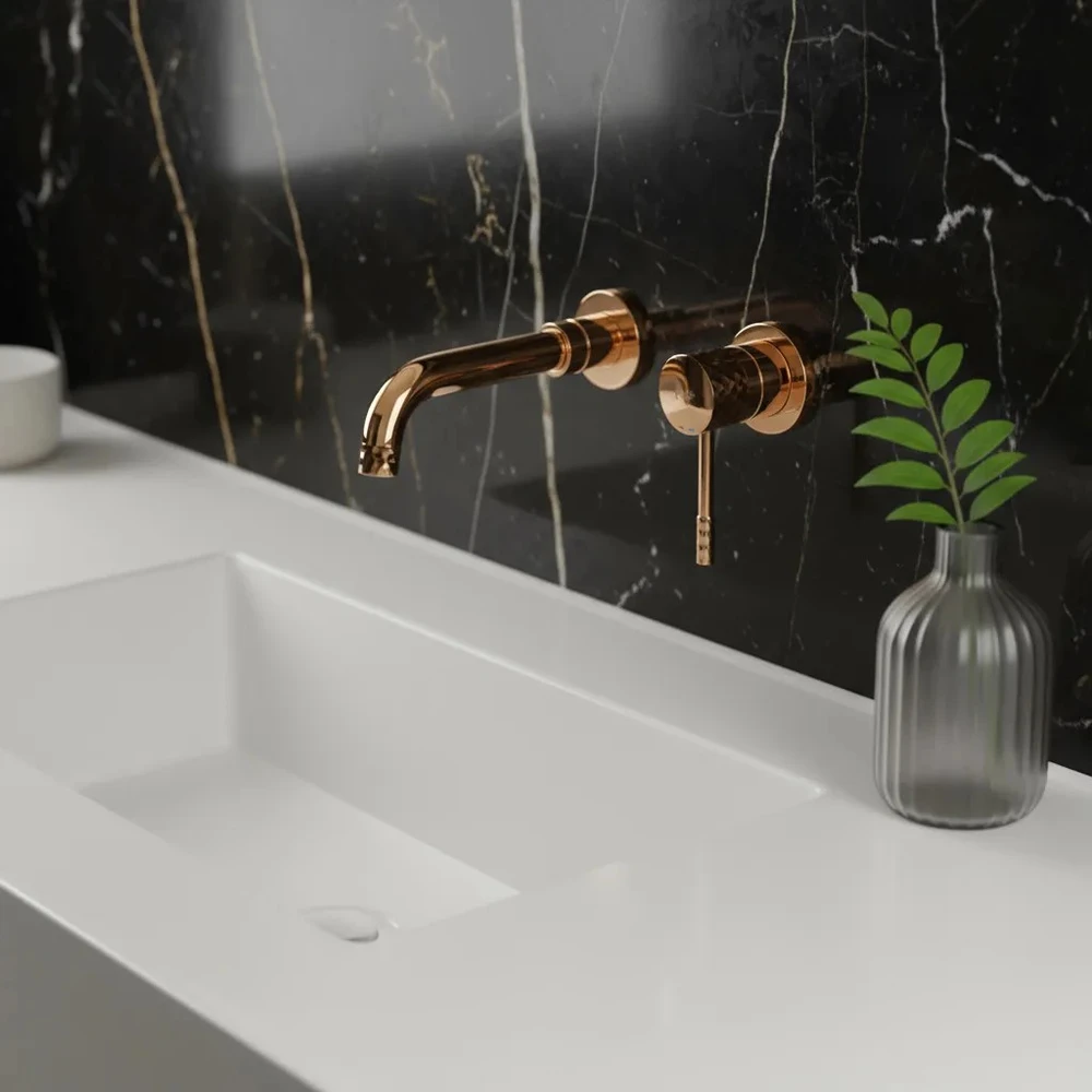 Potinkinis praustuvo maišytuvas Rea Rose Lungo Diamond Copper + BOX