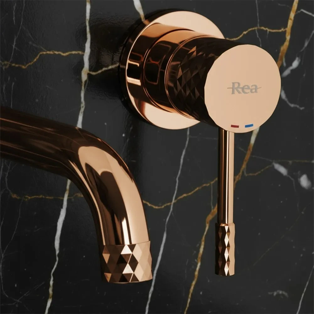 Potinkinis praustuvo maišytuvas Rea Rose Lungo Diamond Copper + BOX