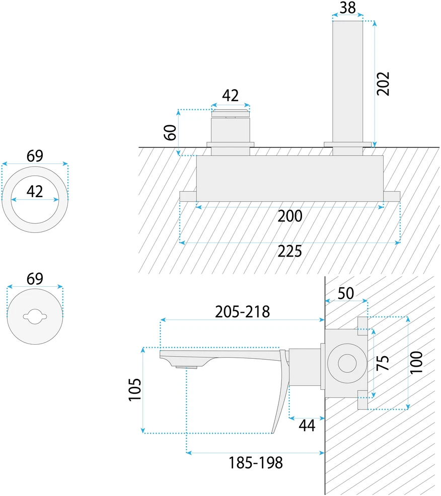 Potinkinis praustuvo maišytuvas REA VISION Chrome + BOX