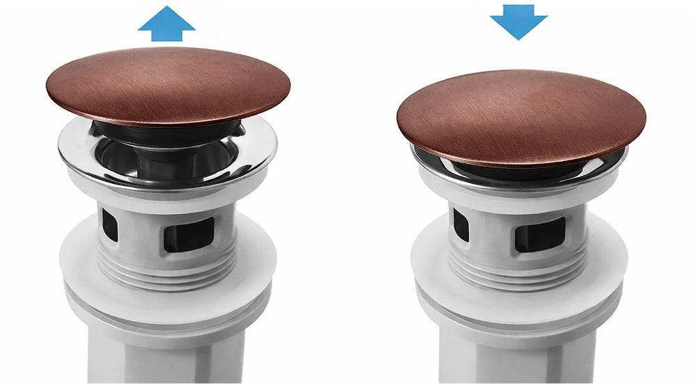 Praustuvo Sifonas Su „click-clack“ Vožtuvu Rea Flow Bronze