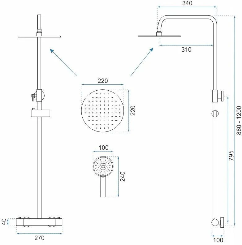 Purškimo rinkinys su termostatu Rea Parot Light Copper