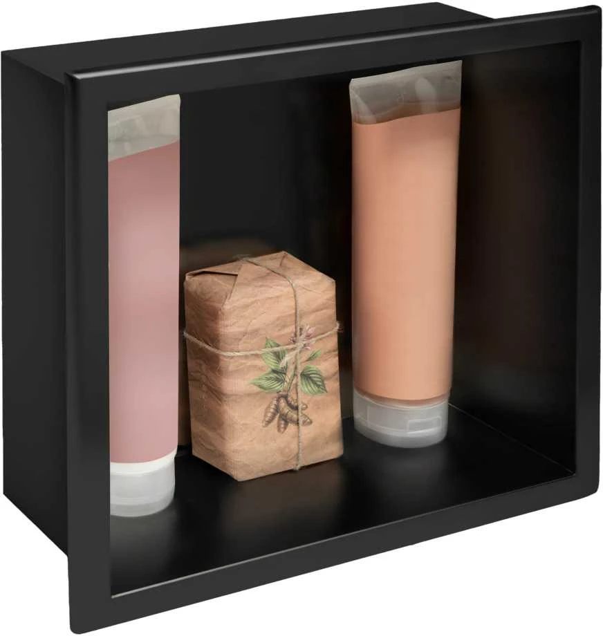 rea bathroom shelf 30x30 matte juodas