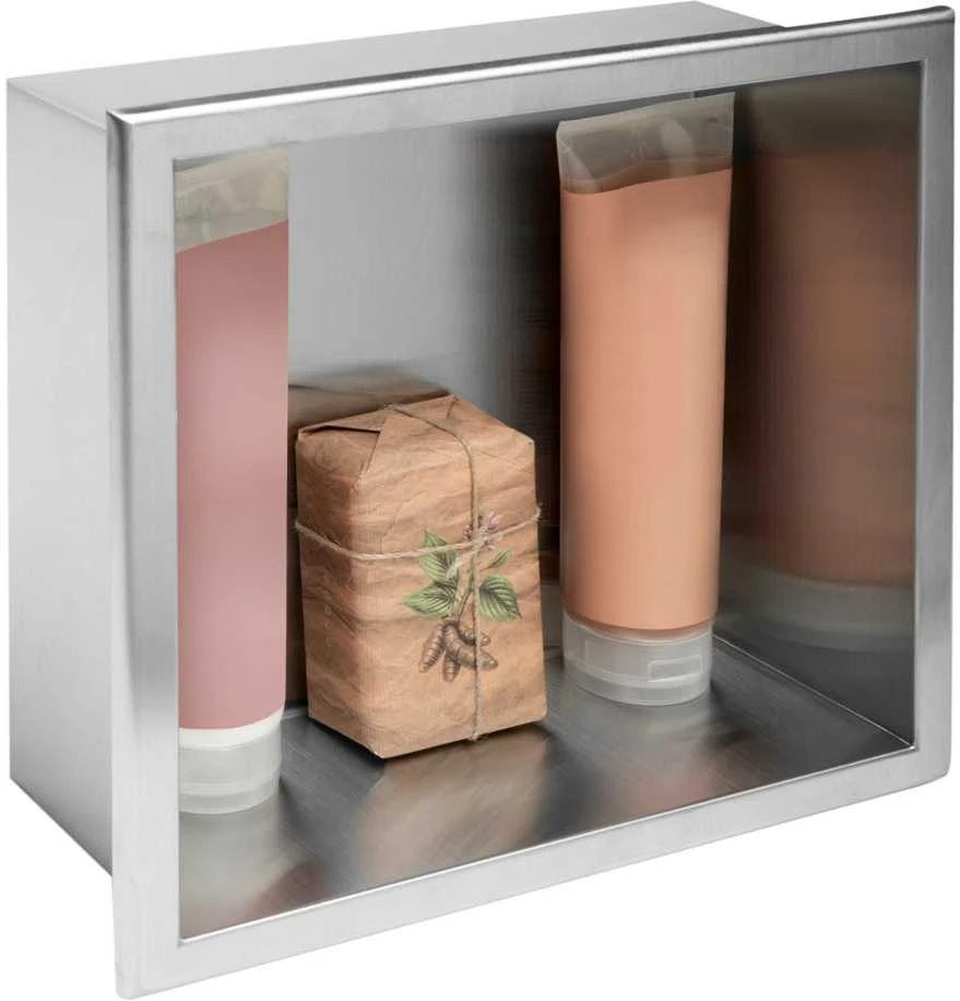 rea bathroom shelf 30x30 steel brush