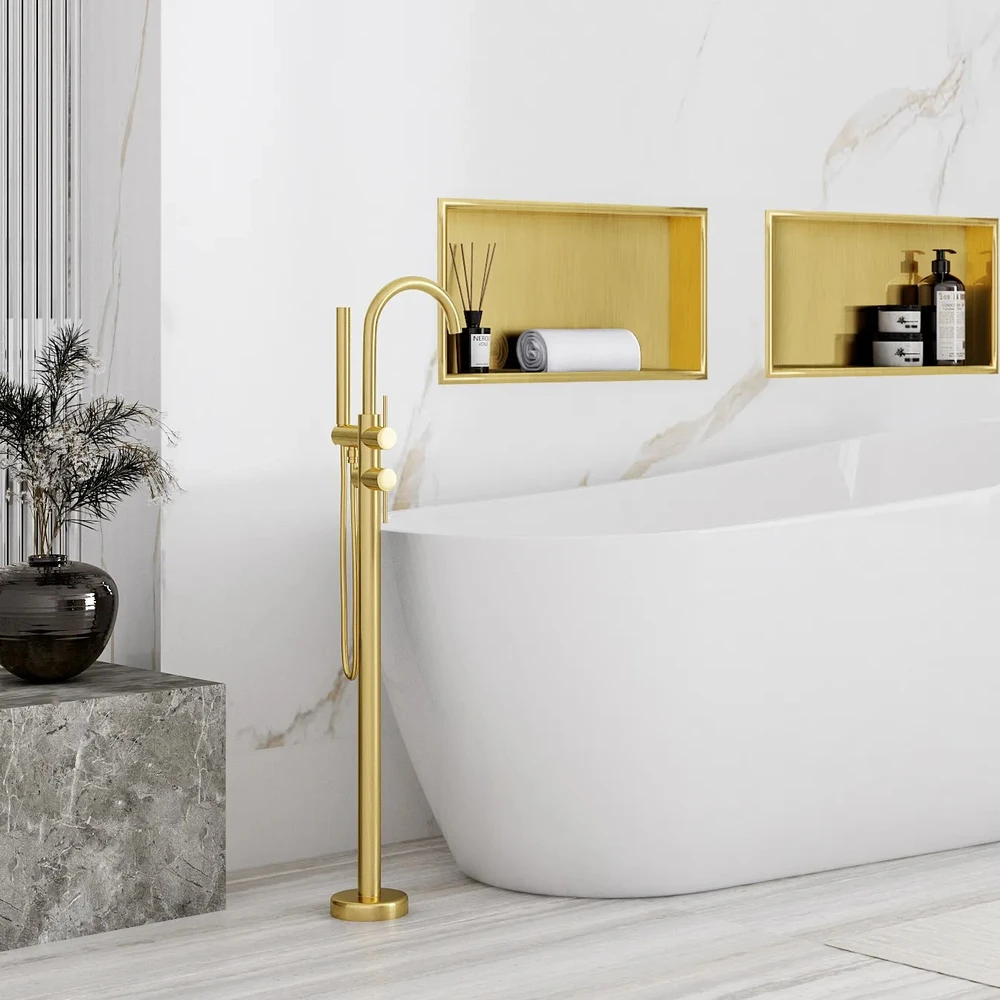 rea Bathroom Shelf 30x45 Gold