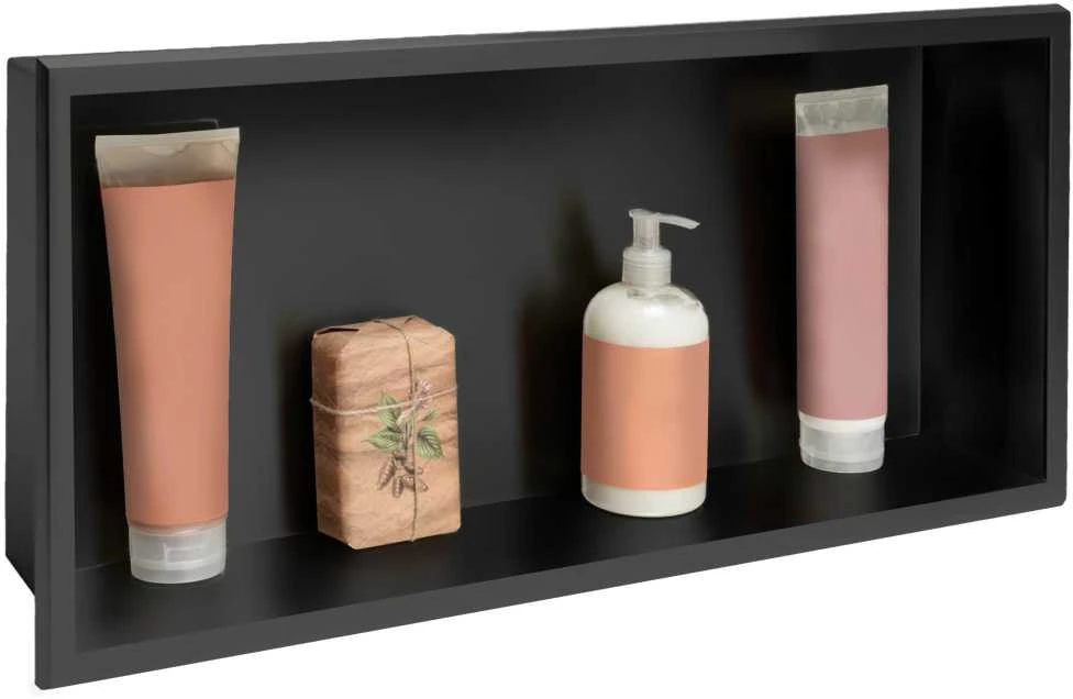 rea bathroom shelf 30x60 juodas matt