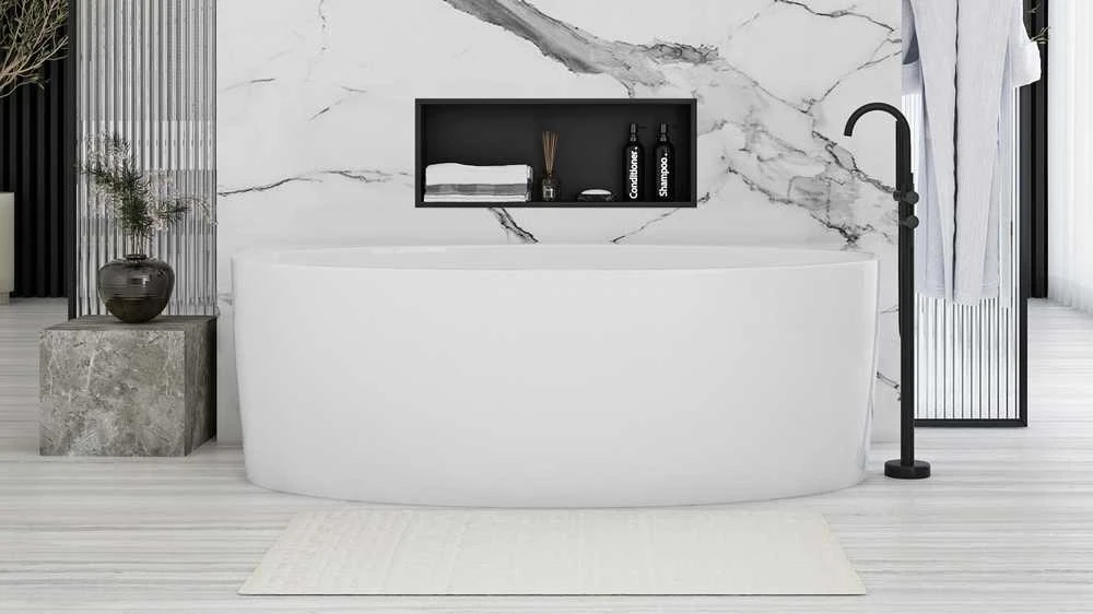 rea bathroom shelf 30x60 juodas matt