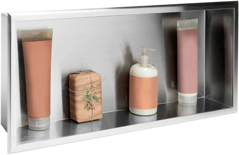 rea bathroom shelf 30x60 steel brush